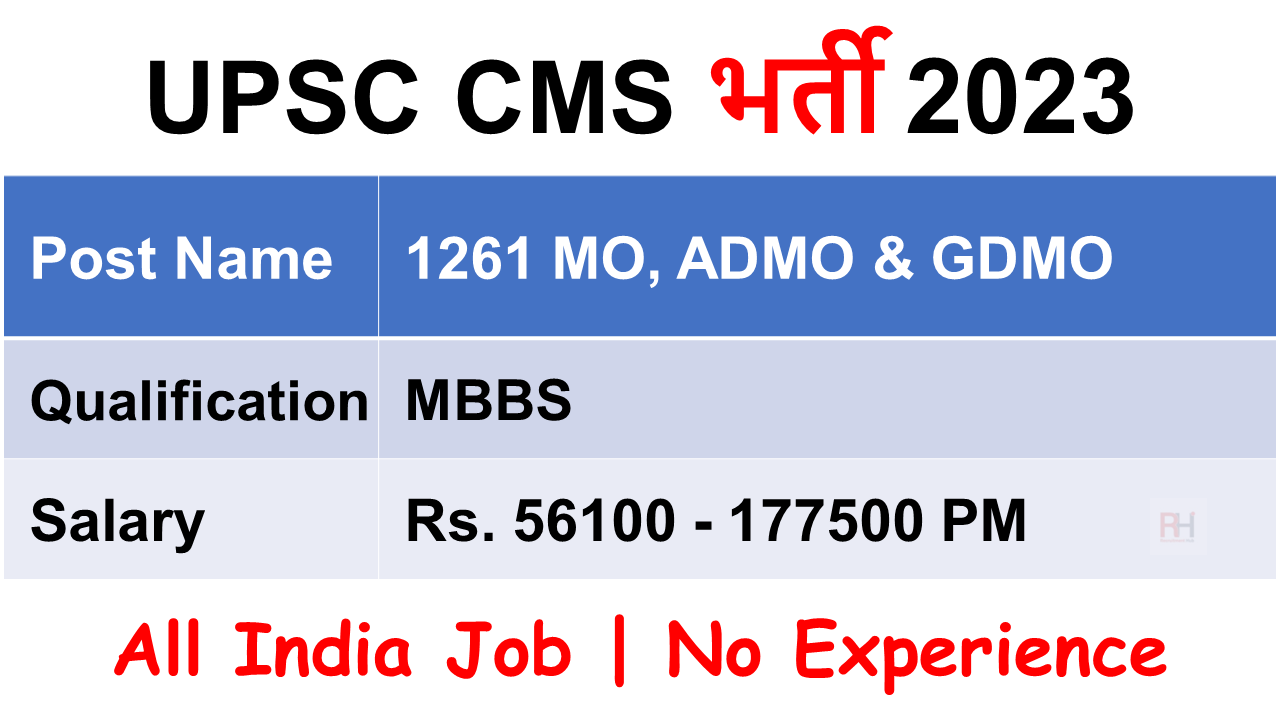 UPSC CMS Recruitment 2023