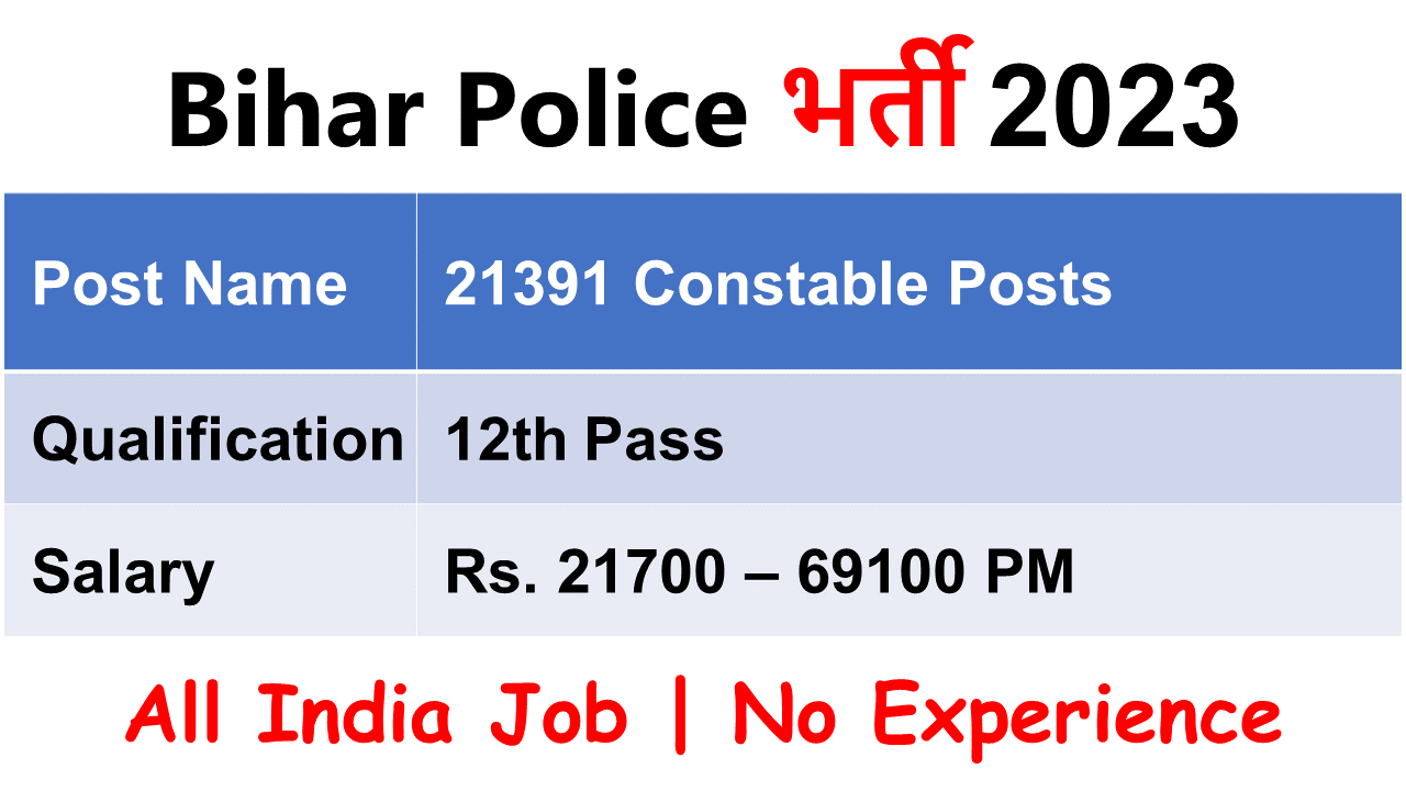 Bihar Police Constable Vacancy 2023