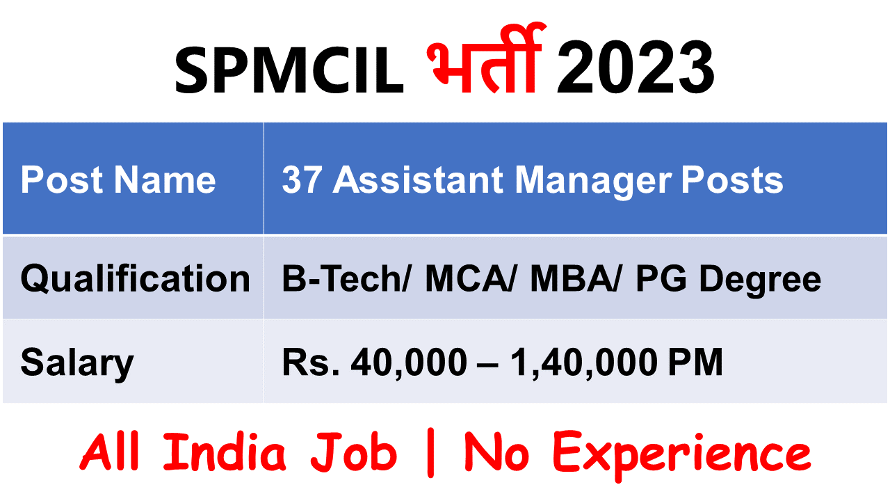 SPMCIL Recruitment 2023