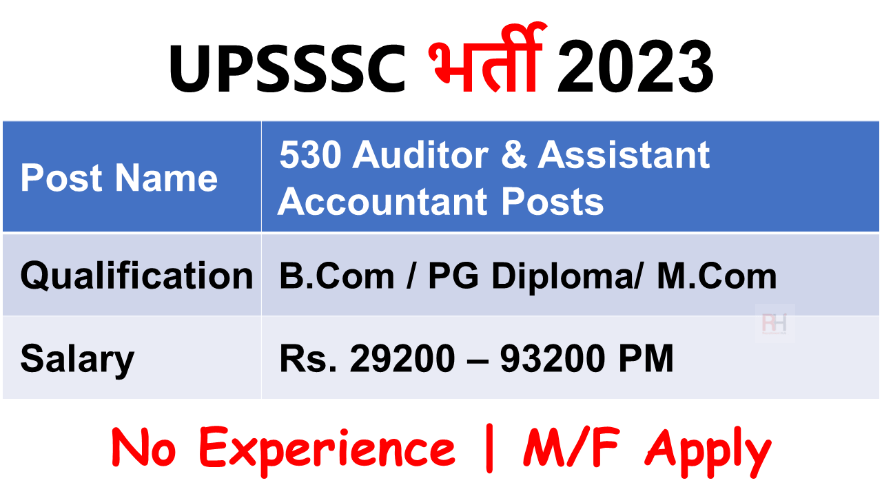 UPSSSC Auditor Recruitment 2023